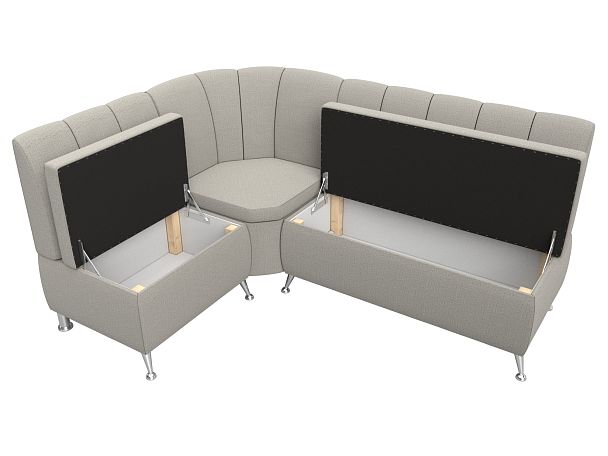 Диван кухонный угловой Кантри левый угол Рогожка бежевый - Вид 6