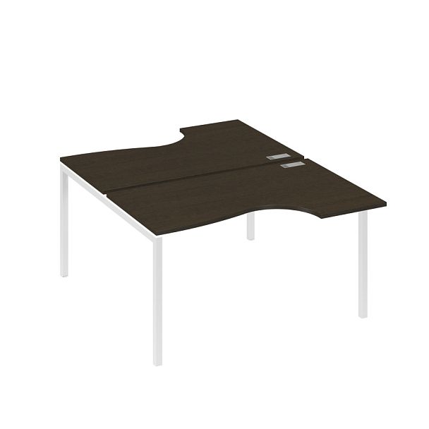 Рабочая станция металлокаркас DUE со столами (2х140) Классика A4 А4 Б2 184 БП венге / металлокаркас белый - Вид 1