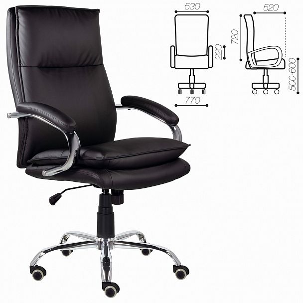 Кресло офисное BRABIX PREMIUM "Cuba EX-542", экокожа, черное, 532549 - Вид 7