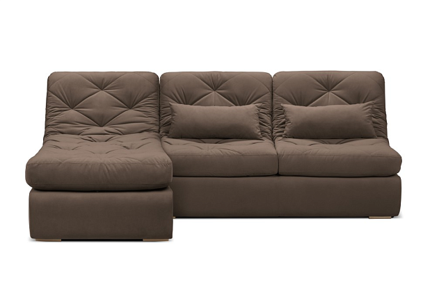 Мягкий угол «Борнео» с оттоманкой коричневый - Вид 3