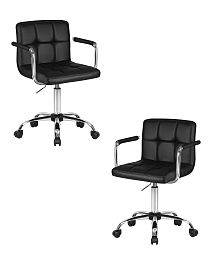 Набор 2 шт Офисное кресло для персонала DOBRIN TERRY (чёрный) - Фото предпросмотра