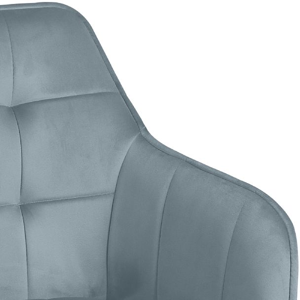 Барное поворотное кресло Мони К, Confetti dusty blue/черный - Вид 9