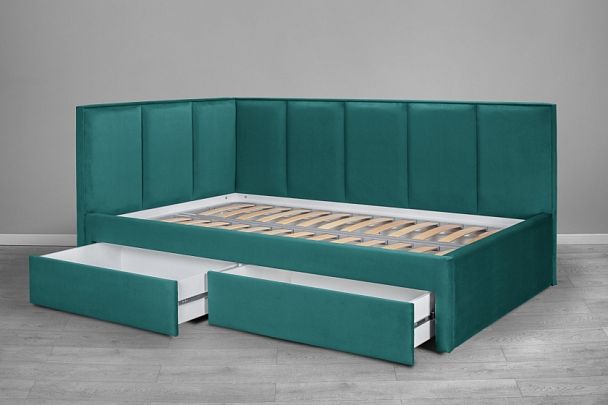 Кровать «Лайф с ящиками», 900 зеленая - Вид 3