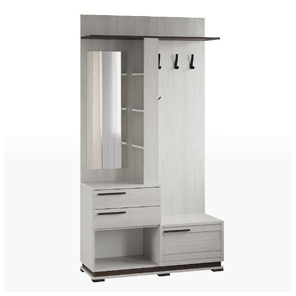 Прихожая Модена центральная секция МЦС-30 ясень анкор светлый/венге - Вид 1