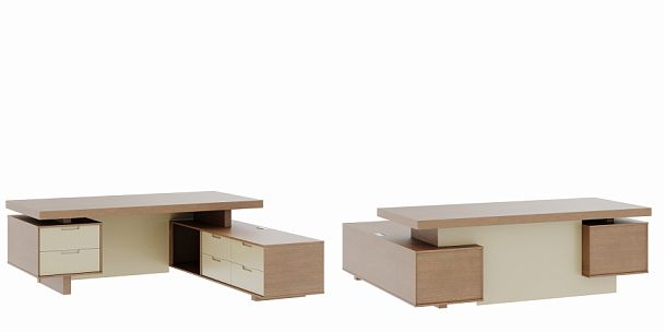 Стол письменный с тумбами Concept 220x204x76 дуб капучино - Вид 1