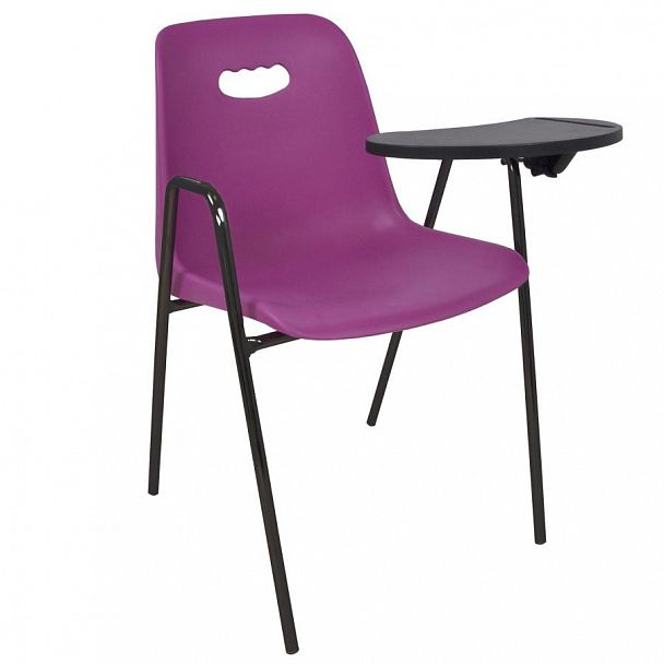 Стул Venezia (4 высокие ножки с подлокотниками + столик TLT), каркас черный, фиолетовый - Вид 1