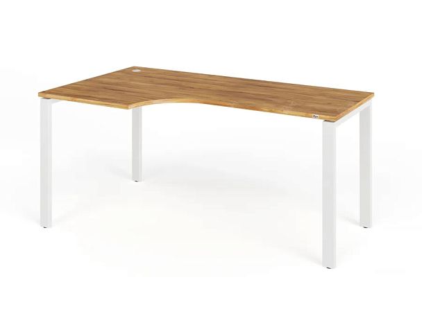 TANDEM RTD076-MK-160L-ME Стол угловой на металлокаркасе левый 1600х900х750 Таксония медовая/Белый - Вид 1