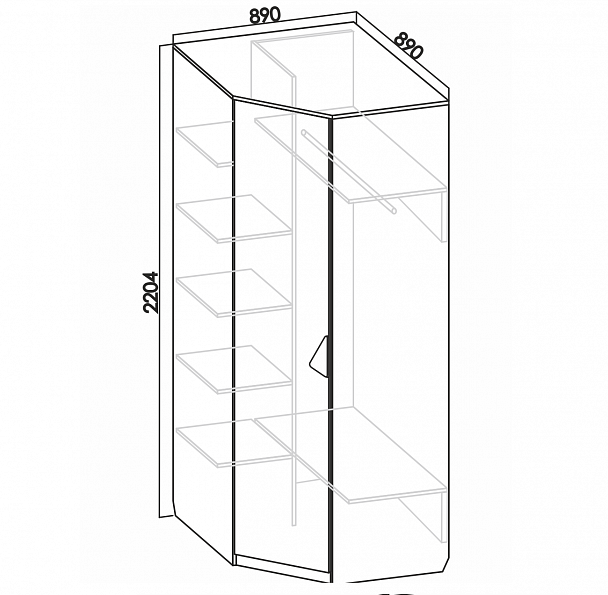 Шкаф угловой Ш4 "Кристи" - Вид 1
