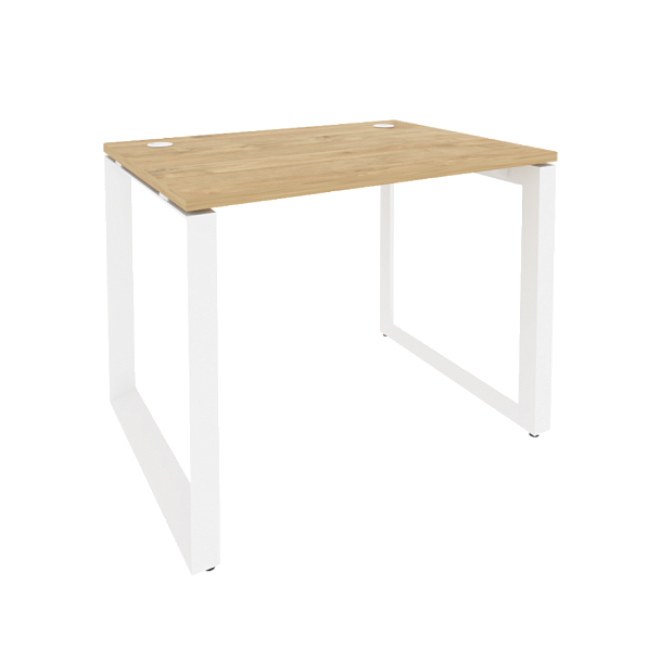 Onix Стол рабочий на О-образном м/к O.MO-SP-1.7 Тиквуд светлый/Белый металл 980*720*750 - Вид 1