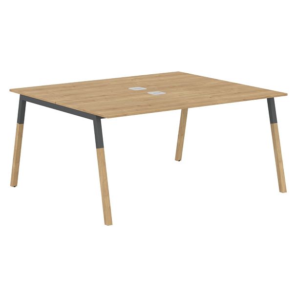 Стол FWST 1513 Дуб Гамильтон/Антрацит-Бук 1580х1370х733 FORTA - Вид 1