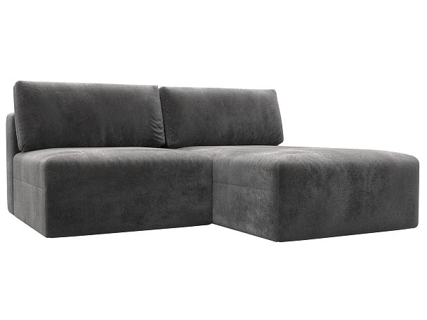 Диван угловой модульный Лига-060 НПБ угол универсальный Велюр серый - Вид 2