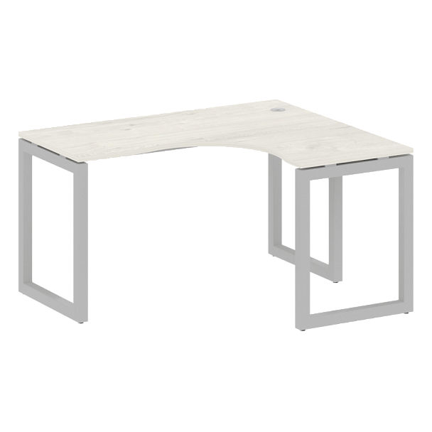 Metal System Quattro Стол криволинейный правый на О-образном м/к 50БО.СА-3 (R) Дуб наварра/Серый металл 1400*1200*750 - Вид 1