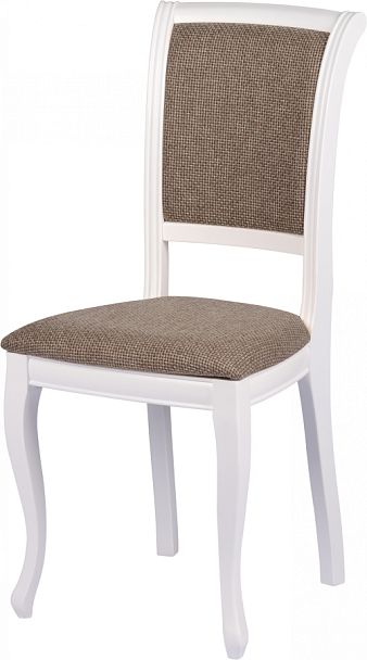 Комплект деревянных стульев с мягким сиденьем Арктос Белый/Коричневая рогожка, 2 шт. - Вид 1