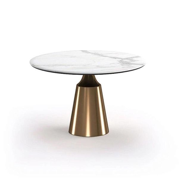 Стол круглый Lucas 100, керамика матовая, белая - Вид 1