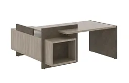 WOOD STONE Стол руководителя СФ-531222 П 1800х1798х840  Дрифтвуд / Бетон Чикаго темный Wood stone кабинет руковод  без цвета - Фото предпросмотра