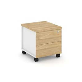 Стайл Проджект Тумба мобильная з/с ЛДСП SN.TM-005 Белый/Тиквуд Светлый/Тиквуд Светлый 416*460*437 - Фото предпросмотра