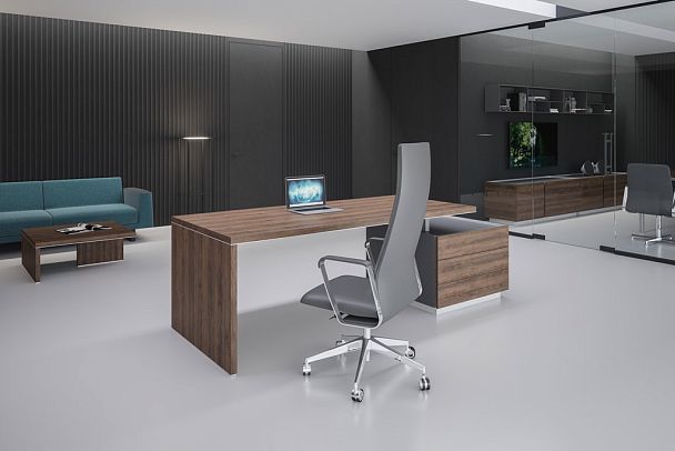 Шкаф Oliver 1600x550x1520, правый / корпус: дуб табак, фасады: дуб табак - Вид 4