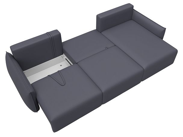 Диван угловой Лига-051 НПБ Лонг угол универсальный Экокожа серый - Вид 8