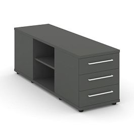 Rift Тумба опорная/приставная RF.TOPD-002 Антрацит/Металл Белый 1432*450*523 - Фото предпросмотра