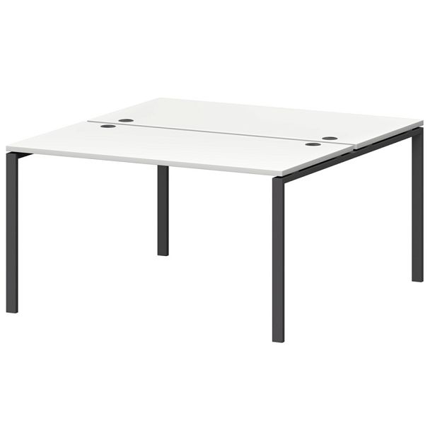 Бенч двойной на металлокаркасе СМС2-П-18К.149.Пр25 Белый/Антрацит 1800x1496x750 Смарт - Вид 1