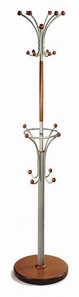 Вешалка-стойка Декарт Д-2 средне-коричневый/металлик - Вид 1