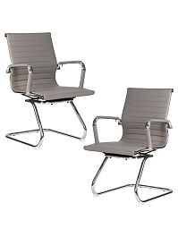 Набор 2 шт Офисное кресло для посетителей DOBRIN CODY (серый) - Фото предпросмотра