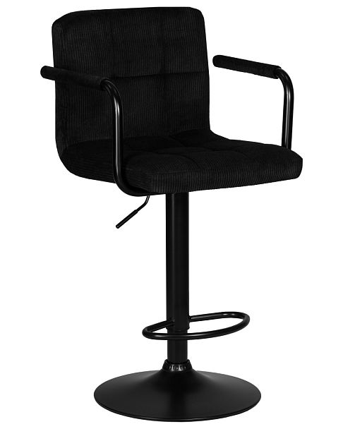 Стул барный DOBRIN KRUGER ARM BLACK (черный вельвет (LAR-E2041-52)) - Вид 1