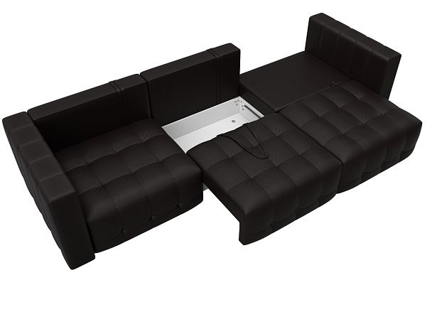 Диван прямой Лига-052 НПБ Лонг Экокожа коричневый - Вид 8