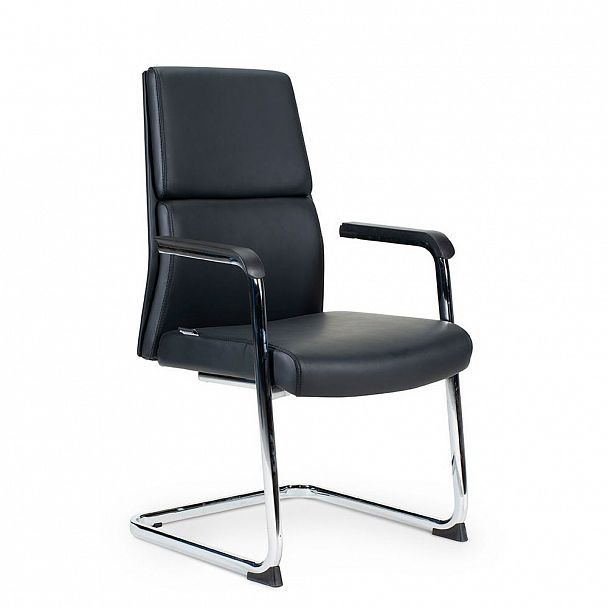 Кресло Лондон CF / хром / черный+черные вставки экокожа - Вид 1