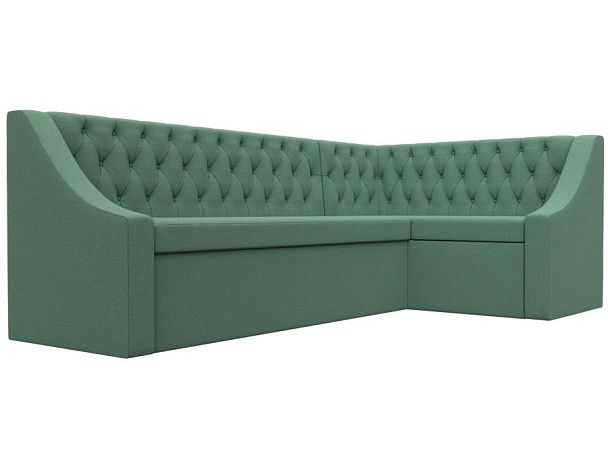 Диван кухонный угловой Мерлин правый угол Рогожка зеленый - Вид 3