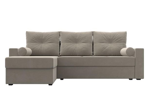 Диван угловой Верона Лайт угол левый (полностью микровельвет бежевый) - Вид 2