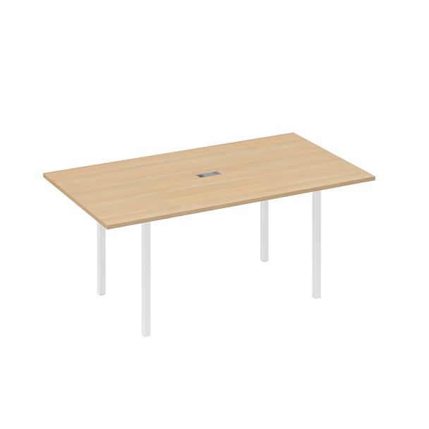 Стол 180 прямой для переговоров каркас DUE A4 А4 Б2 122 БП натуральный дуб / металлокаркас белый - Вид 1