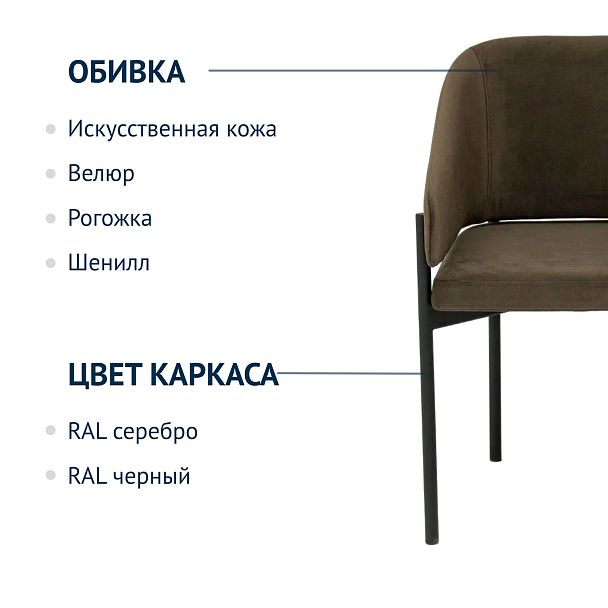 Полукресло Gucci, велюр Авелина 9981, каркас металл - Вид 7