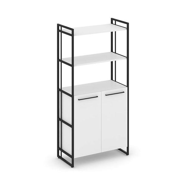 Rift Шкаф 4 ниши широкий RF.SS-44 Белый Бриллиант/Металл Черный 798*396*1648 - Вид 1