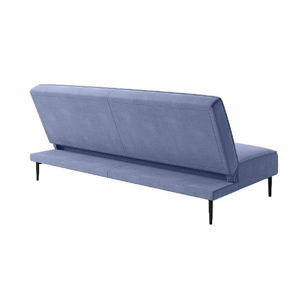 Este диван-кровать трехместный, прямой, без подлокотников, велюр серый Velutto 46 - Вид 6