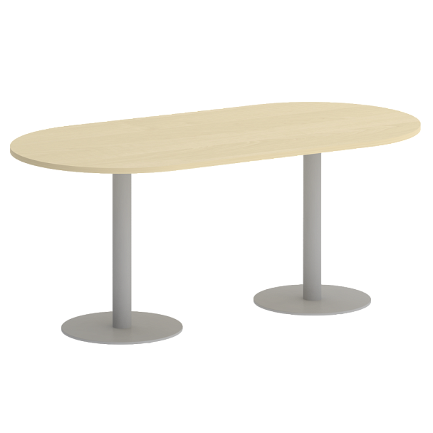 Home Office Стол овальный VR.SP-5-180.1 Клён/Серый металл 1800*900*750 - Вид 1