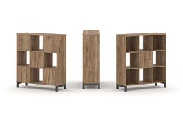 Стайл Проджект Набор стеллажа 1 сторон., 3 яр. SN.NS-331 Дуб Табак/Металл Антрацит 1121*400*1248 - Фото предпросмотра