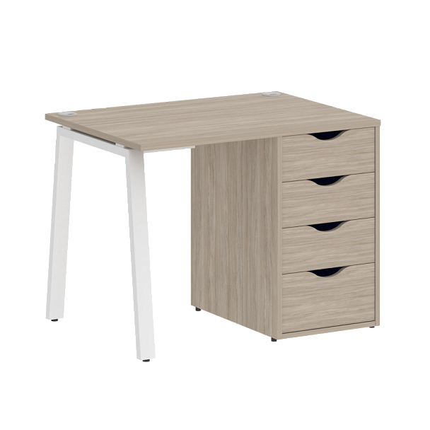 Home Office Стол письменный VR.SP-3-98.4.A Дуб аттик/Белый металл 980*720*750 - Вид 1