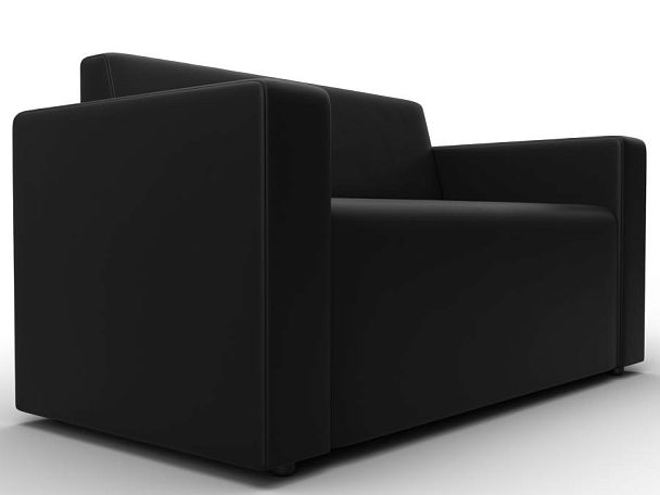 Диван прямой Лига-093 Экокожа черный - Вид 3