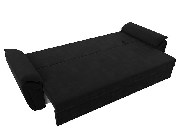 Прямой диван Нэстор Лайт (полностью микровельвет черный) - Вид 8