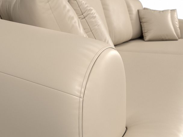 Прямой диван Милтон (полностью экокожа бежевая) - Вид 4