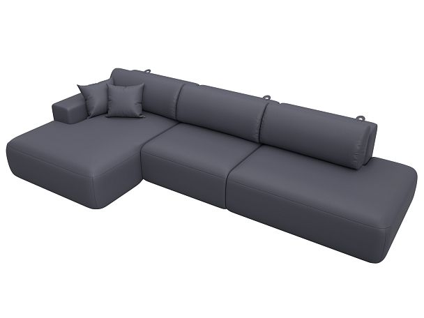 Диван угловой Лига-036 НПБ Модерн Лонг левый угол Экокожа серый - Вид 5