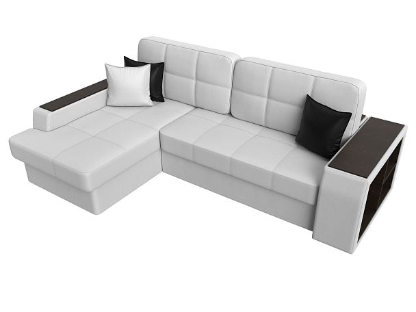 Угловой диван Брюссель левый (полностью экокожа белая) - Вид 5