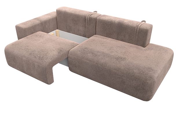 Диван прямой Лига-036 НПБ Модерн подлокотник слева Велюр бежевый - Вид 7