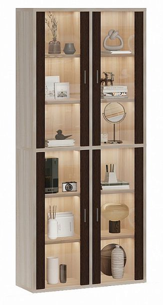 Шкаф-витрина Домино СУ(ш2в2)+4ФС Венге/Карамель - Вид 2