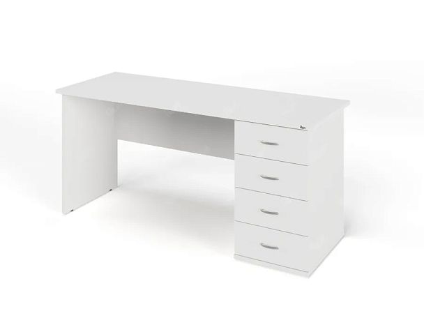 ЛАЙТ / LIGHT RLG008-16x7R Однотумбовый стол 160x70x75 Белый - Вид 1