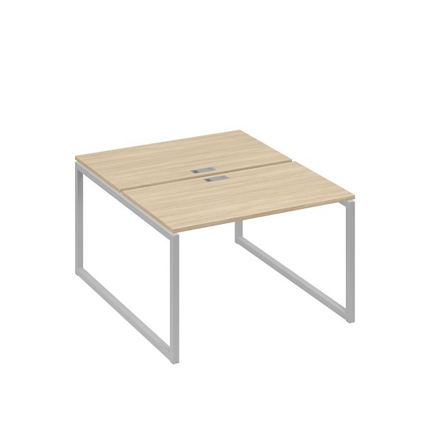 Рабочая станция 2х120 на металлокаркасе QUATTRO A4 А4 Б4 173 БП дуб скандинавский / металлокаркас серый - Вид 1