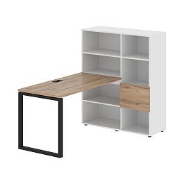Стол-стеллаж EQRST 1113 Дуб Денвер светлый/Черный/Белый 1790х1120х1355 EDIS - Фото предпросмотра