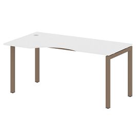 Metal System Quattro Стол криволинейный левый на П-образном м/к 50БП.СА-1 (L) Белый/Мокко металл 1600*900*750 - Фото предпросмотра