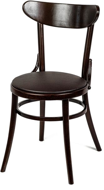 Комплект венских деревянных стульев Милем темный орех/коричневая экокожа, 2 шт. - Вид 1